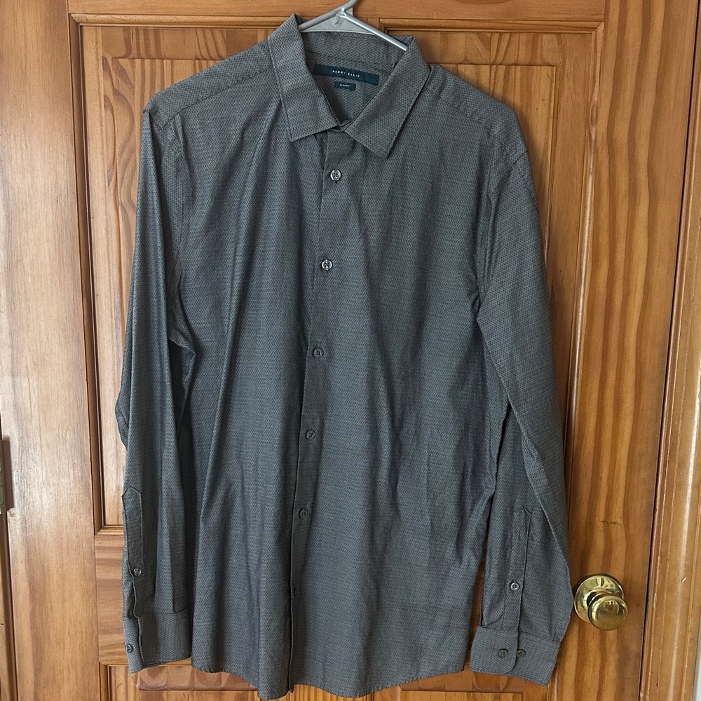Perry Ellis Charcoal Button-Down Shirt